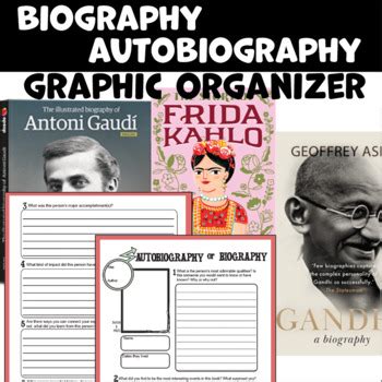 Biography or Autobiography Graphic Organizer for Reading by Students Rising