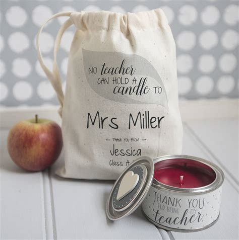 Personalised 'Thank You Teacher' Candle In Gift Bag By The Little Picture Company ...