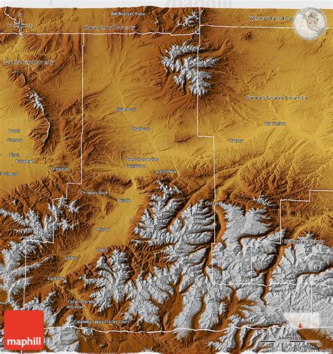 Physical 3D Map of Park County