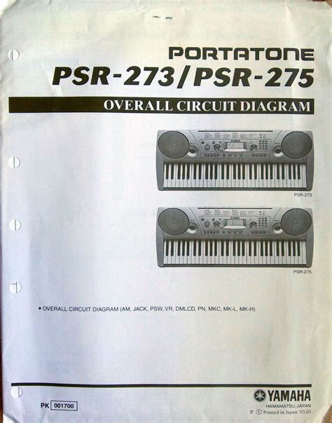 Yamaha PSR-273 PSR-275 Tastiera Originale Completamente Circuito Schema/Schemi - Other Pro Audio ...