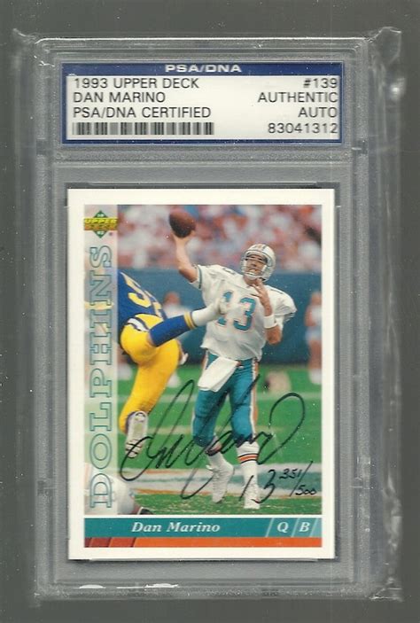 Items similar to Dan Marino Autographed 1993 Upper Deck card /500 PSA ...