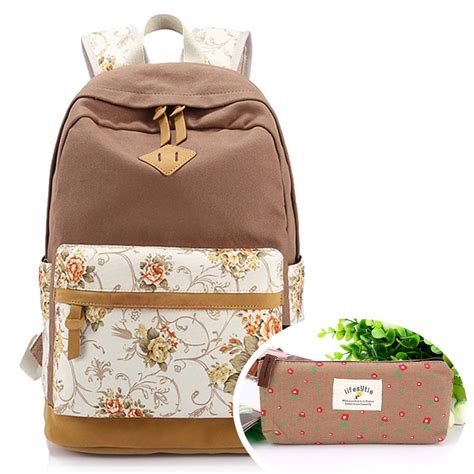 Coastacloud - Casual Style Lightweight Canvas Laptop Backpack Cute ...