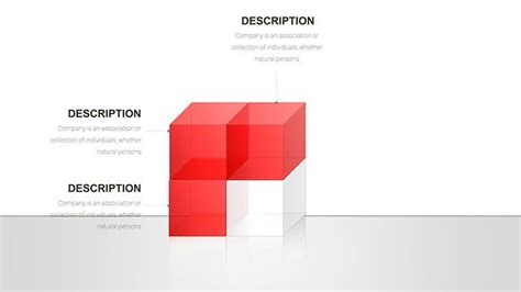 3D Cubes PowerPoint charts template for presentations