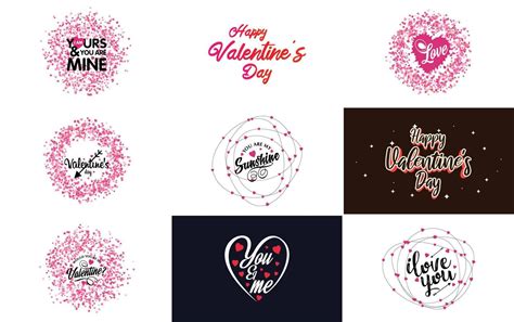 Valentine's logo set with hearts and calligraphy lettering 18710377 ...