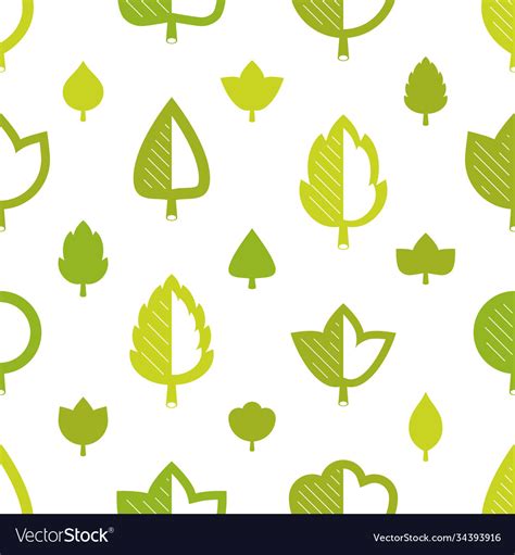 Stylish cartoon leaves seamless pattern endless Vector Image