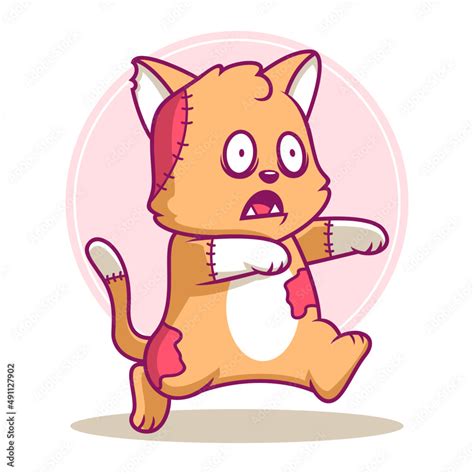 cute zombie cat cartoon illustration Stock Vector | Adobe Stock