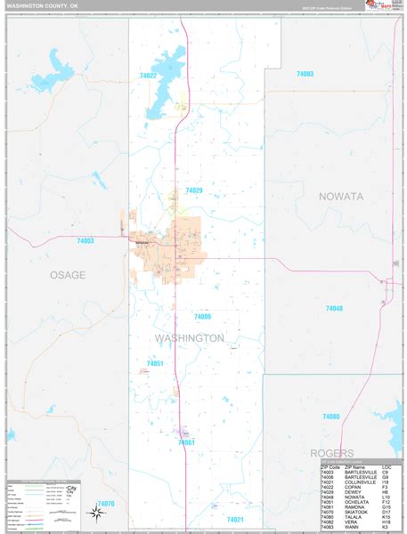 Washington County, OK Wall Map Premium Style by MarketMAPS - MapSales