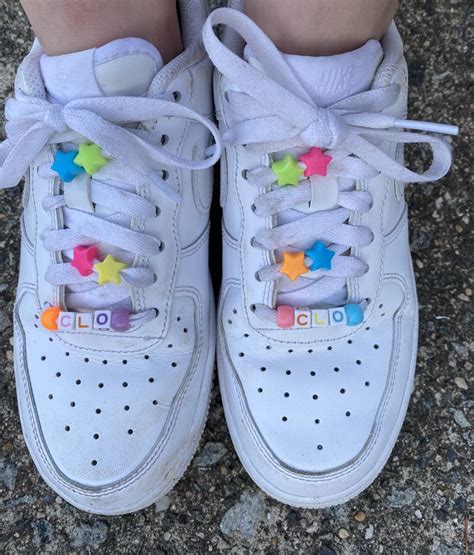 Colorful beads on shoelaces🦋 | Beaded shoes, Nike shoe laces, Aesthetic ...