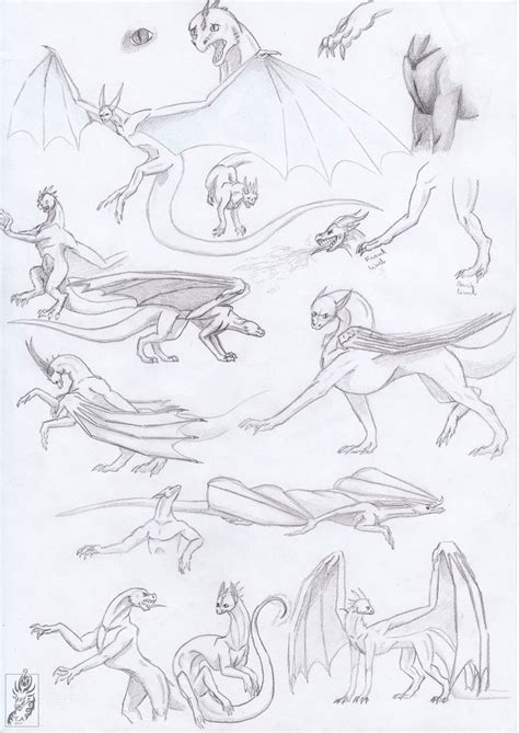 Dragon poses by TriinuArjus | Dragon poses, Animal drawings, Drawings