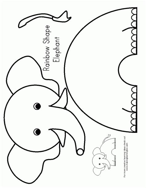 Elephant Craft Template Printable