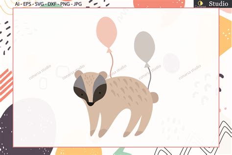 Birthday Animals | Balloon Graphic by Conarsa Studio · Creative Fabrica