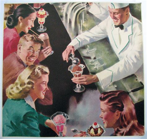 1950's Retro Antique Ice Cream Soda Fountain Vintage Poster – Vintage ...