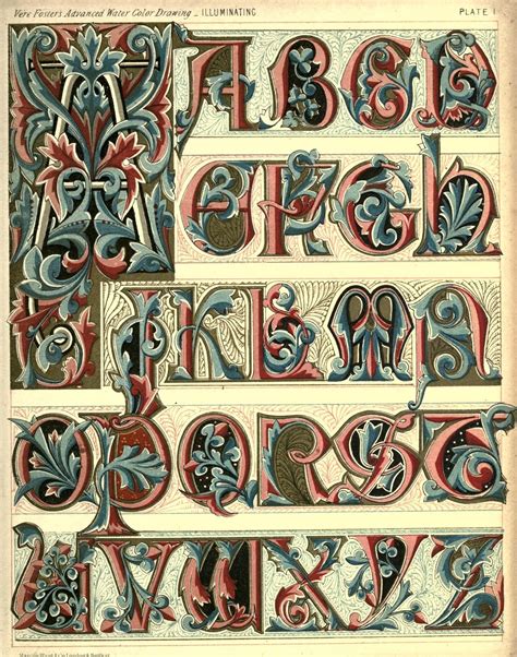 illuminated alphabet: page from " A practical treatise on the art of ...