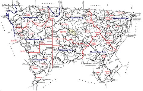 Map of Alleghany County, NC