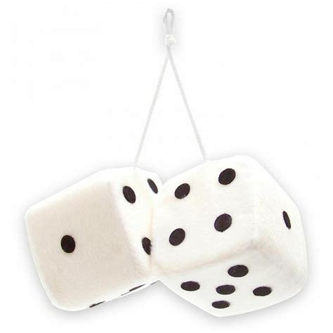 CLEAN Fuzzy Car Dice - WHITE - BIG 3-inches | eBay