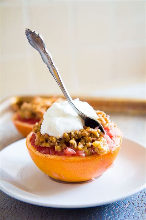 Roasted Grapefruit with Walnut Granola | Grapefruit recipes breakfast, Grapefruit recipes ...