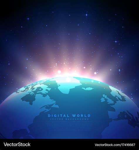 Earth background with glowing light Royalty Free Vector