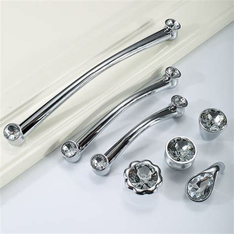 3.8 5 7.6 Crystal Cabinet Door Pulls Knobs Drawer Knobs Pulls Dresser Pulls Knobs Glass Ball ...