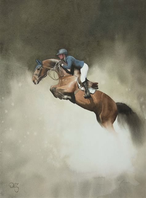 Horse jumping – Wout de Zeeuw Watercolors