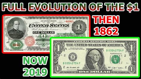 Full Evolution Of The One Dollar Bill - From 1862 to Today - YouTube