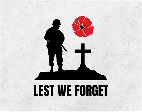 Lest We Forget Printable Cut Files Poppy SVG for Remembrance | Etsy