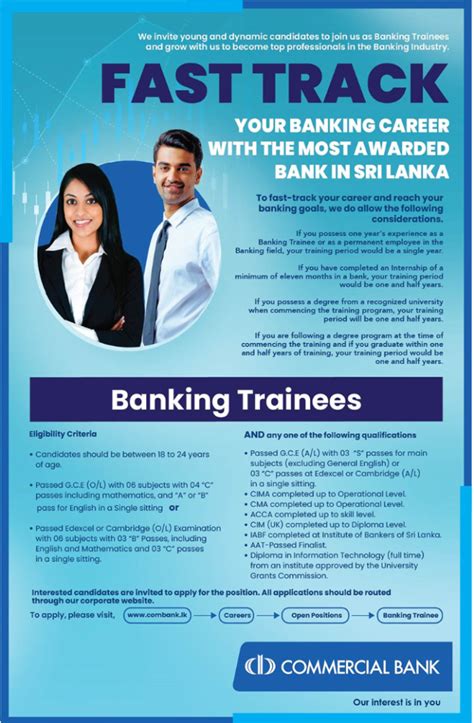 Banking Trainee 2024 Full details-commercial bank - Ceylon Vacancy