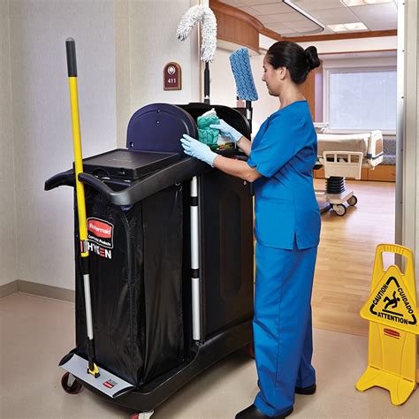 High Security Executive Housekeeping Cart Locking Cabinet Black ...