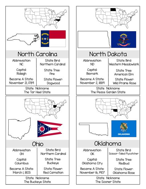 50 States Facts Cards | As They Grow Up in 2020 | Geography lessons ...