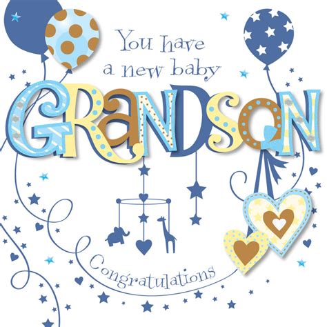 New Baby Grandson Congratulations Greeting Card | Cards | Love Kates