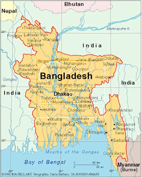 Bangladesh Map Political Regional | Maps of Asia Regional Political City