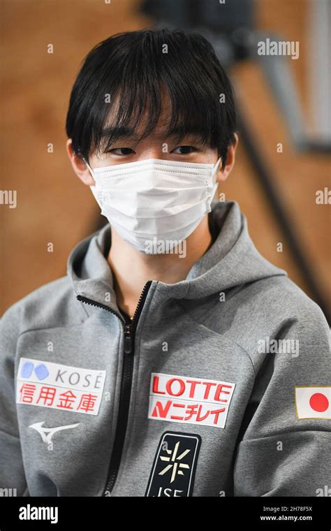 Yuma KAGIYAMA (Japan), during press interview at the ISU Grand Prix of ...