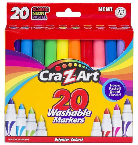 Cra-Z-Art 20 Count Multicolor Broad Line Washable Markers - Walmart.com