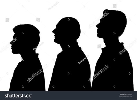 Silhouette Three People Standing Line Over Stock Illustration 4238344 | Shutterstock