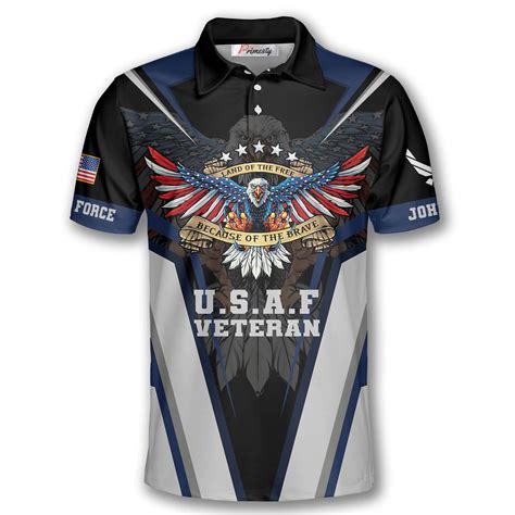 Land of the Free Custom US Air Force Veteran Shirts for Men - Primesty