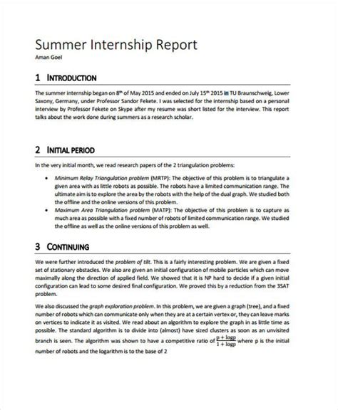 the summer intensive report is shown in this document