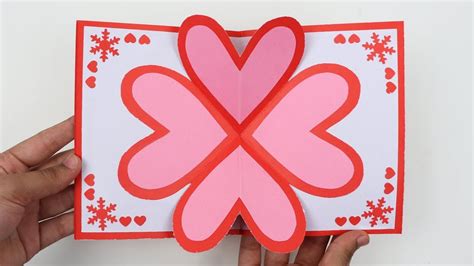 Pop Up Card Diy Valentine 's Day Free Template Creative S