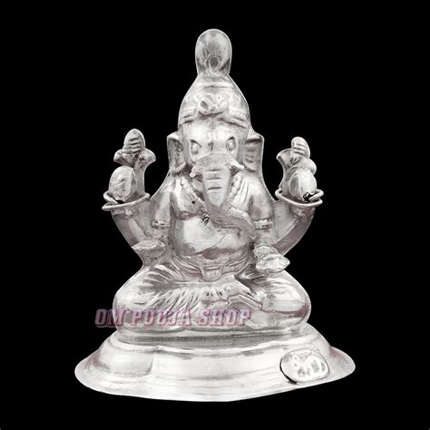 Vakratunda Ganesh Silver Murti / Idol online India USA