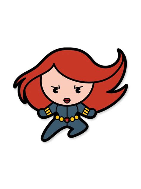 Black Widow Chibi | Official Marvel Sticker | Redwolf