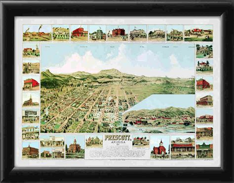 Prescott AZ 1891 - Vintage City Maps, Restored City Maps