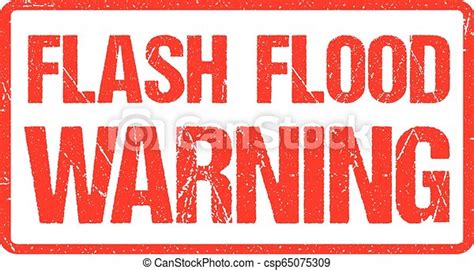 Flash flood warning, warning sign red banner, flood warning with ...