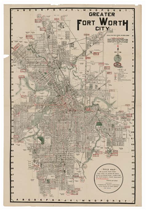 Greater Fort Worth City, 1919. This pocket map of Fort Worth… | by ...