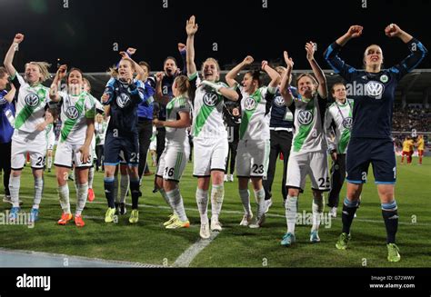 VfL Wolfsburg team celebrations after winning the Women's Champions ...