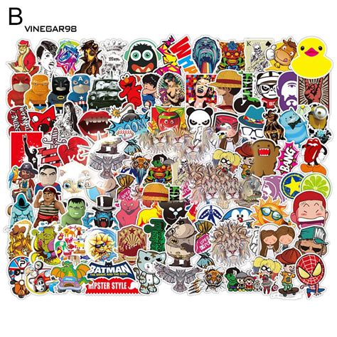 Vine 100Pcs Cartoon Graffiti Stickers Decals Mixed Style for Door Phone Laptop | Shopee Philippines