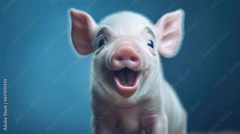 Generative Ai image of a baby pig face close up Stock Illustration | Adobe Stock