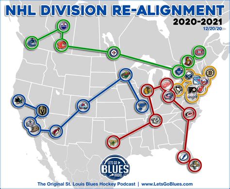 Updated (FINAL) 2020-2021 NHL Re-Alignment Map : r/nhl