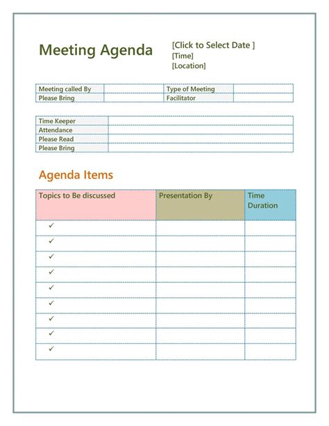 Editable 007 Dreaded Meeting Agenda Template Free High Def ...