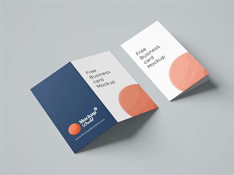 Folded Business Card Free Mockup | Mockup World HQ