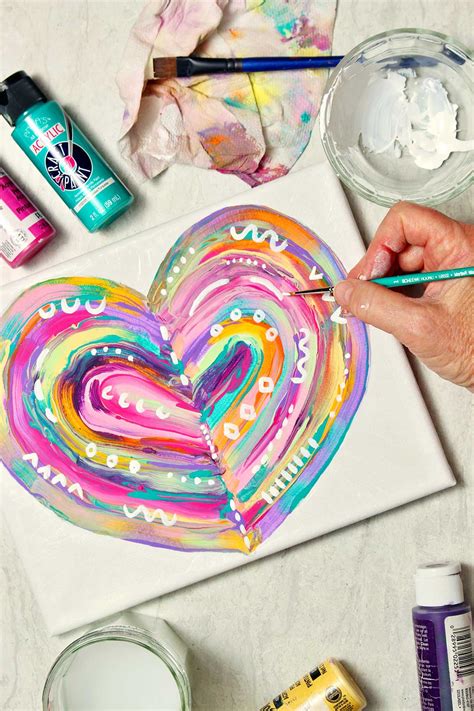 DIY Easy Abstract Heart Painting - Welcome To Nana's