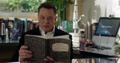 PHOTO Elon Musk Reading Notes In His Tesla Office