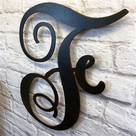 Letter F - Monogram Font - Metal Wall Art Home Decor - Made in USA - 8 – Functional Sculpture llc